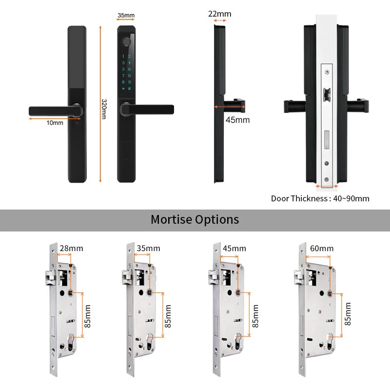 Smart Home Ttlock Cerradura Inteligente Electric Finger Print Digital Fechadura Biometrica Passcode Door Lock Waterproof